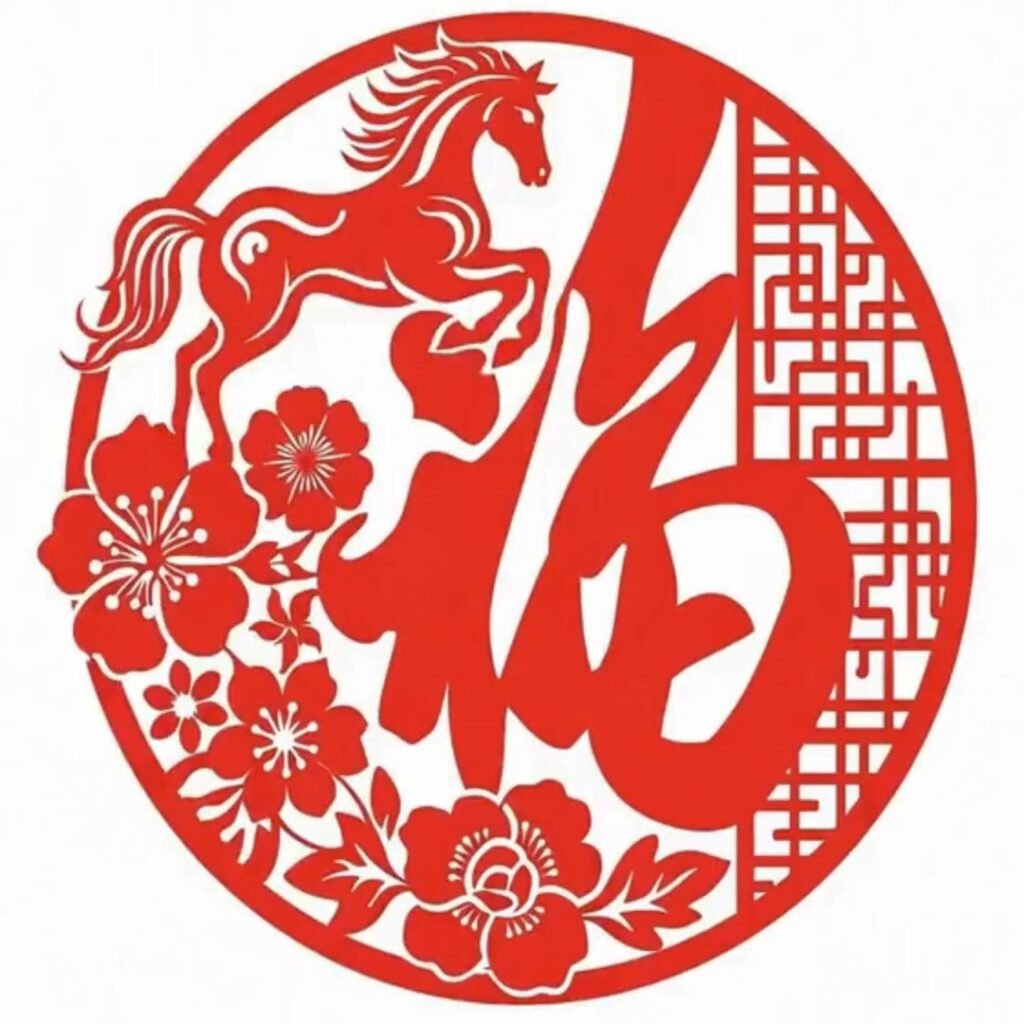 第一步，上網搵一張圓形「福」字剪紙圖作為 reference，然後交俾 Grok 作圖像生成。