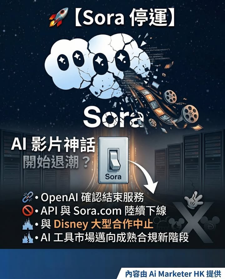 🚀【Sora 宣布停運，AI 影片神話開始退潮？】🎬