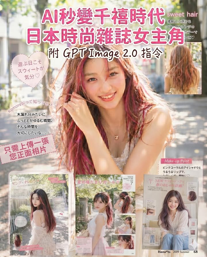 🌸 附 GPT Image 2.0 指令！ AI 秒變 千禧年代日本時尚雜誌 女主角