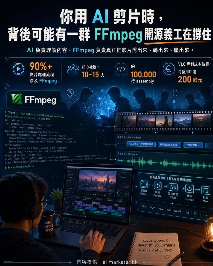🎬【你用 AI 剪片時，背後可能有一群 FFmpeg 開源義工在撐住】