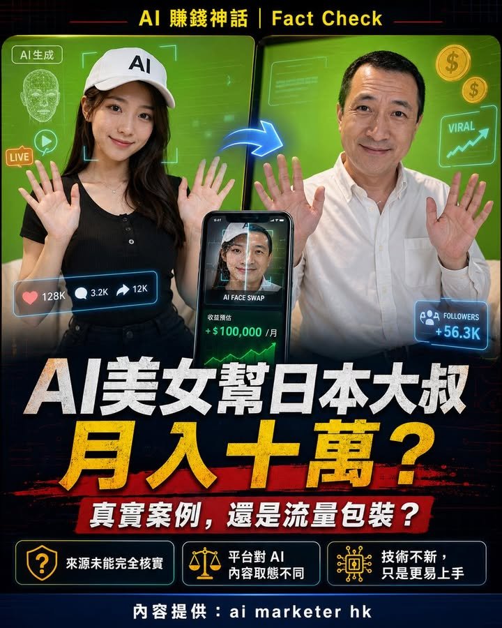 💰【月費 20 美元，AI 美女幫日本大叔月入十萬？】