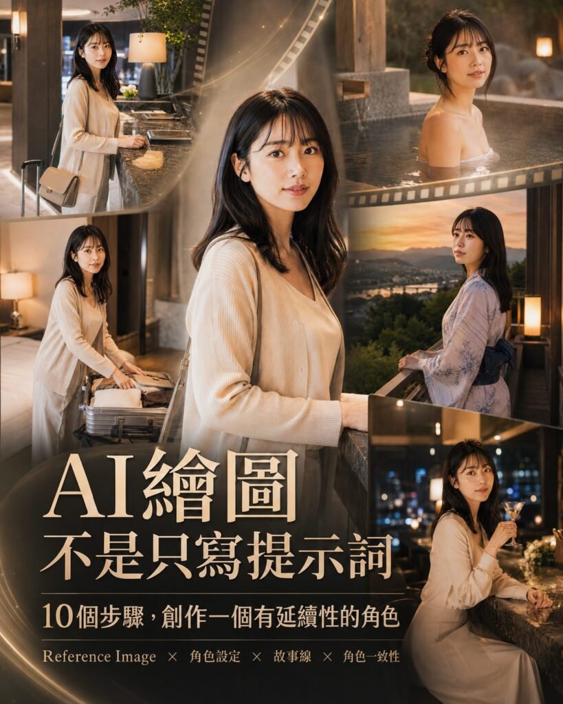 AI 繪圖角色一致性 Reference Image 視覺母版示例