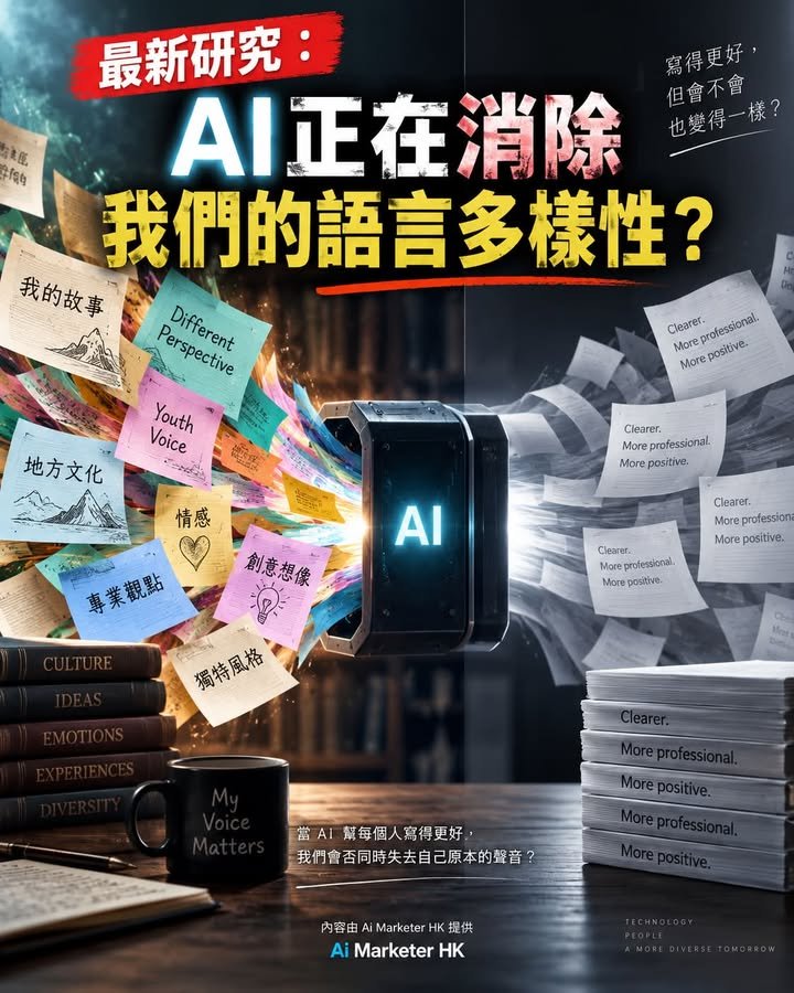 🧠【最新研究：AI 正在消除我們的語言多樣性？】